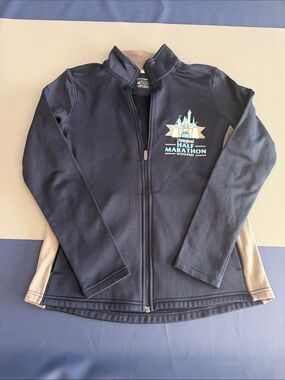 Disney Navy and Tan Kids Full-Zip Jacket with Marathon Logo